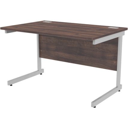 1200mm Rectangular Cantilever Desk Silver/Walnut