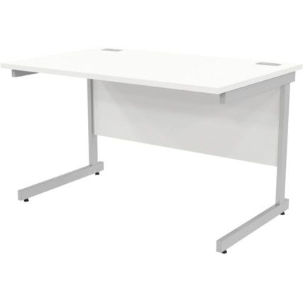 1200mm Rectangular Cantilever Desk Silver/White