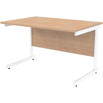 1200mm Rectangular Cantilever Desk White/Beech