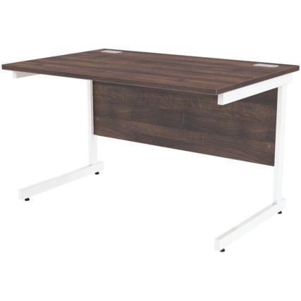 1200mm Rectangular Cantilever Desk White/Walnut