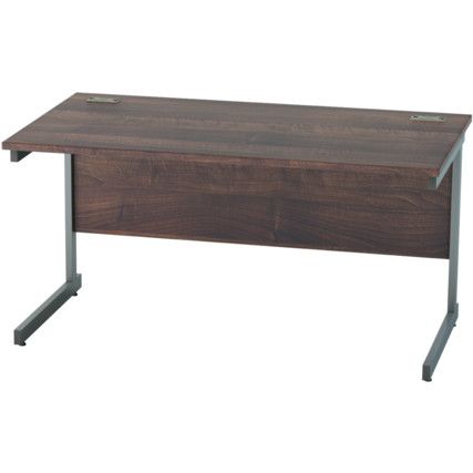 1400mm Rectangular Cantilever Desk Grey/Walnut