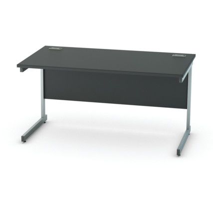 1400mm Rectangular Cantilever Desk Silver/Black