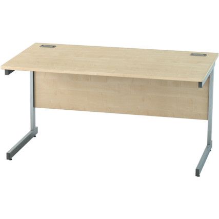 1400mm Rectangular Cantilever Desk Silver/Maple