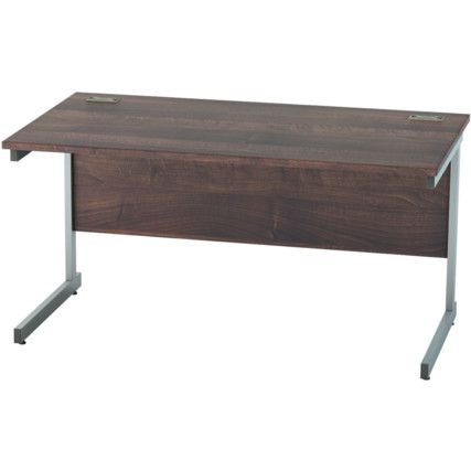 1400mm Rectangular Cantilever Desk Silver/Walnut