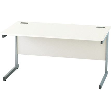 1400mm Rectangular Cantilever Desk Silver/White