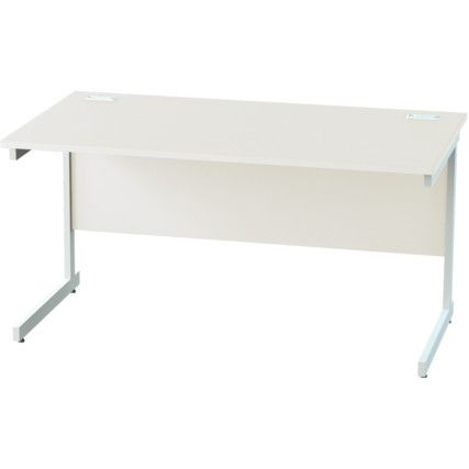 1400mm Rectangular Cantilever Desk White/White