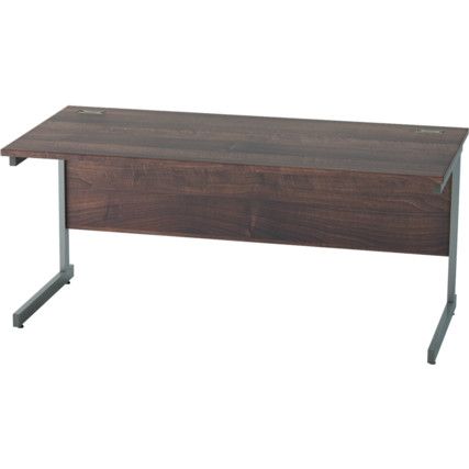 1600mm Rectangular Cantilever Desk Grey/Walnut