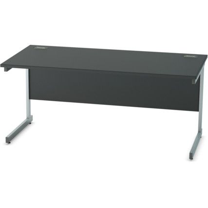 1600mm Rectangular Cantilever Desk Silver/Black