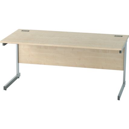 1600mm Rectangular Cantilever Desk Silver/Maple