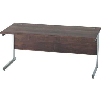 1600mm Rectangular Cantilever Desk Silver/Walnut