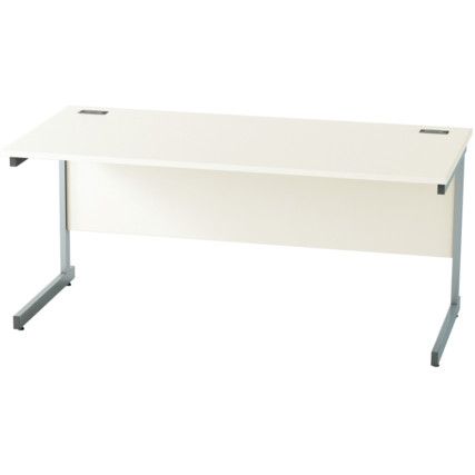 1600mm Rectangular Cantilever Desk Silver/White