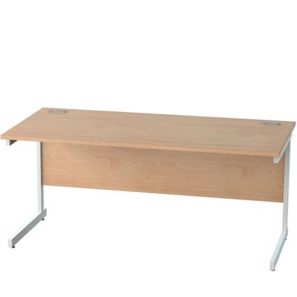 1600mm Rectangular Cantilever Desk White/Beech