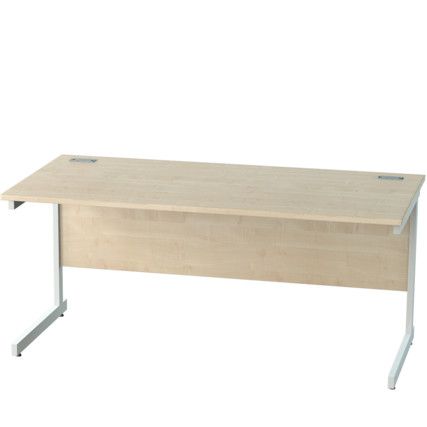 1600mm Rectangular Cantilever Desk White/Maple