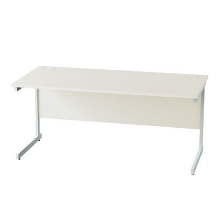 1600mm Rectangular Cantilever Desk White/White