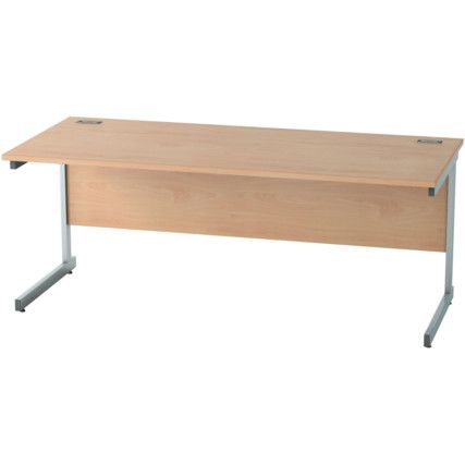 1800mm Rectangular Cantilever Desk Silver/Beech