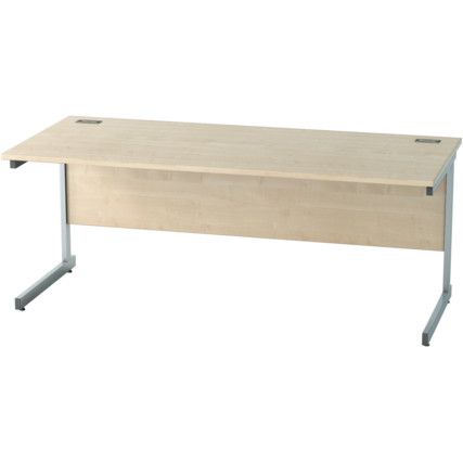 1800mm Rectangular Cantilever Desk Silver/Maple