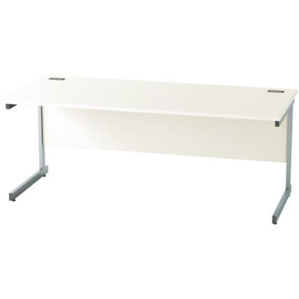 1800mm Rectangular Cantilever Desk Silver/White