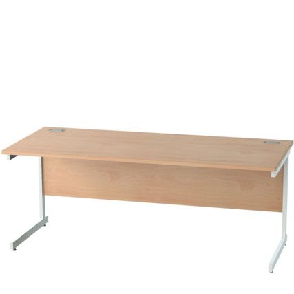 1800mm Rectangular Cantilever Desk White/Beech