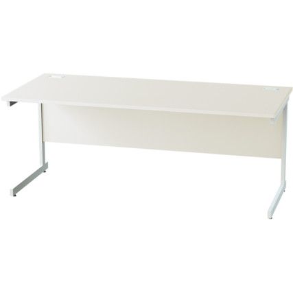 1800mm Rectangular Cantilever Desk White/White