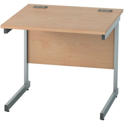 800mm Rectangular Cantilever Desk Silver/Beech