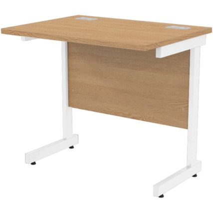 800mm Rectangular Cantilever Desk White/Light Oak