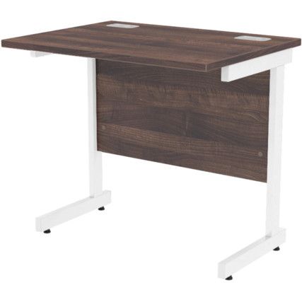 800mm Rectangular Cantilever Desk White/Walnut