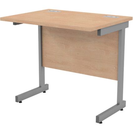 800mm x 600mm Rectangular Shallow Cantilever Desk Grey/Beech