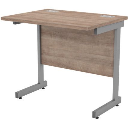 800mm x 600mm Rectangular Shallow Cantilever Desk Grey/Birch