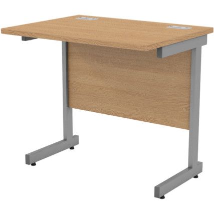 800mm x 600mm Rectangular Shallow Cantilever Desk Grey/Light Oak