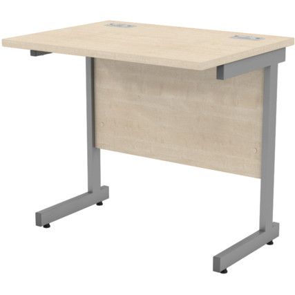 800mm x 600mm Rectangular Shallow Cantilever Desk Grey/Maple