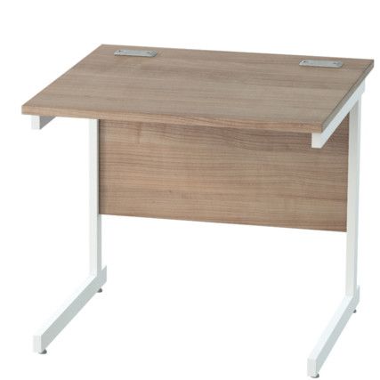 800mm x 600mm Rectangular Shallow Cantilever Desk White/Birch