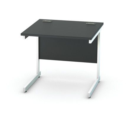 800mm x 600mm Rectangular Shallow Cantilever Desk White/Black