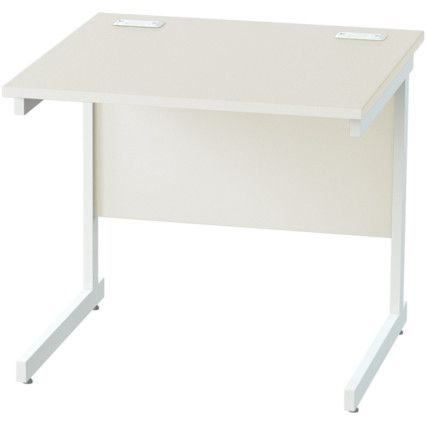 800mm x 600mm Rectangular Shallow Cantilever Desk White/White