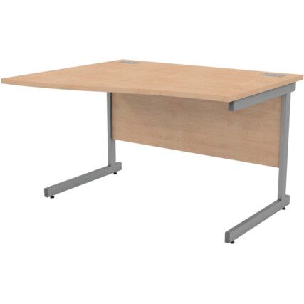 1200mm Wave Left Hand Cantilever Desk Grey/Beech