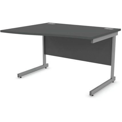 1200mm Wave Left Hand Cantilever Desk Grey/Black