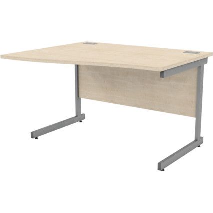 1200mm Wave Left Hand Cantilever Desk Grey/Maple