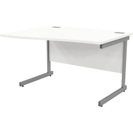 1200mm Wave Left Hand Cantilever Desk Grey/White