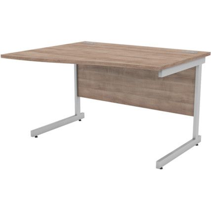 1200mm Wave Left Hand Cantilever Desk Silver/Birch