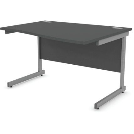 1200mm Wave Right Hand Cantilever Desk Grey/Black