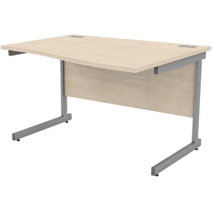 1200mm Wave Right Hand Cantilever Desk Grey/Maple