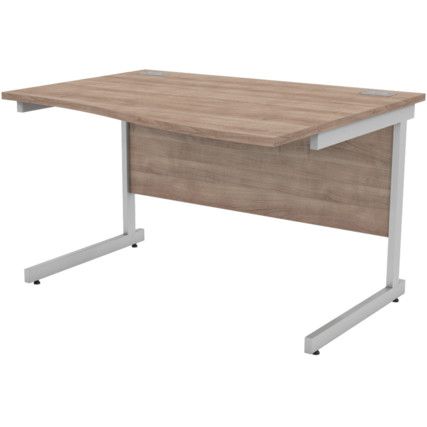 1200mm Wave Right Hand Cantilever Desk Silver/Birch