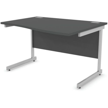 1200mm Wave Right Hand Cantilever Desk Silver/Black