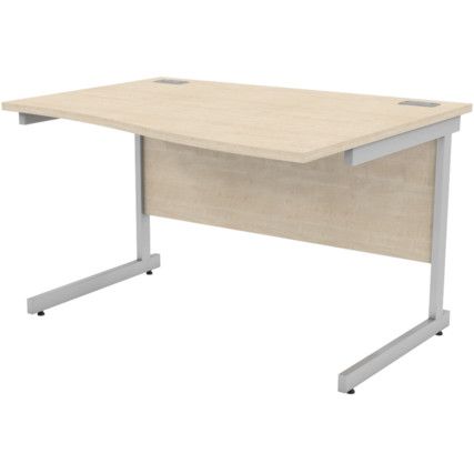 1200mm Wave Right Hand Cantilever Desk Silver/Maple