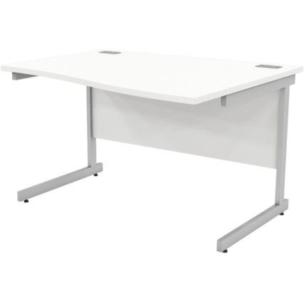 1200mm Wave Right Hand Cantilever Desk Silver/White