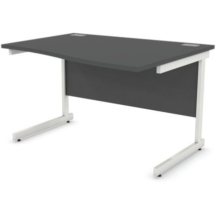 1200mm Right Hand Wave Cantilever Desk White/Black