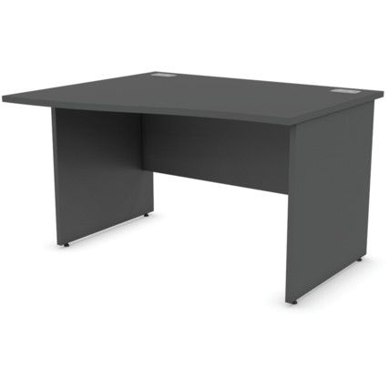 1200mm Wave Left Hand Panel End Desk Black