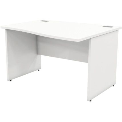 1200mm Wave Right Hand Panel End Desk White