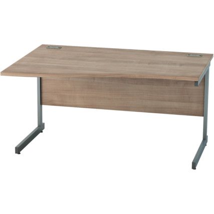 1400mm Wave Left Hand Cantilever Desk Grey/Birch