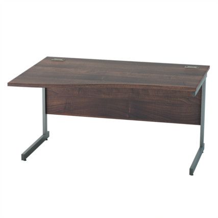 1400mm Wave Left Hand Cantilever Desk Grey/Walnut