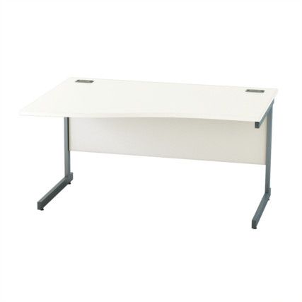 1400mm Wave Left Hand Cantilever Desk Grey/White